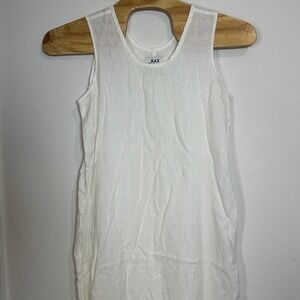 FLAX by Jeanne Engelhart White Linen‎ Maxi Dress Lagenlook Cottage Core Large